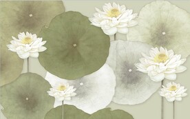 水墨山水简约花鸟背景客厅装饰画