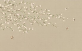 水墨山水简约花鸟背景客厅装饰画