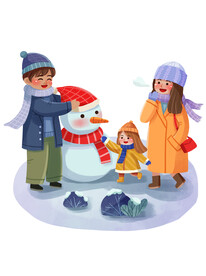 冬季一家人出行