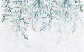 水墨山水简约花鸟背景客厅装饰画