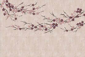 水墨山水简约花鸟背景客厅装饰画