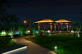 公园亭子亮化效果图