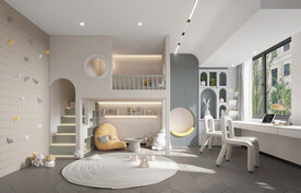 无主灯 家装效果图  儿童房