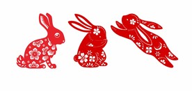 生肖兔子剪纸素材