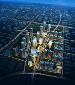 鸟瞰夜间效果图