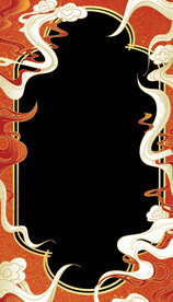 中国风新年喜庆祥云边框