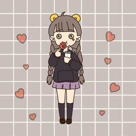 吃棒棒糖的小女孩