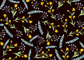 手绘叶子小碎花