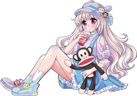 可爱动漫女孩矢量图