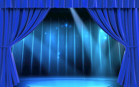 舞台蓝色幕布背景