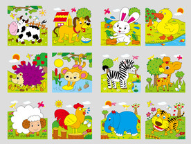 卡通动物 拼图