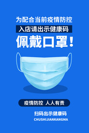 疫情防控佩戴口罩宣传海报