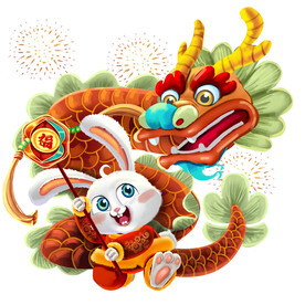 兔年 舞龙兔子元素
