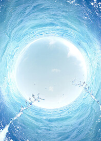 夏季水花海面浪花环形