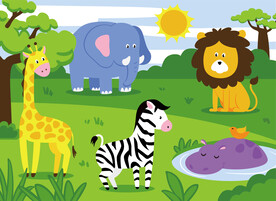 可爱卡通草原动物