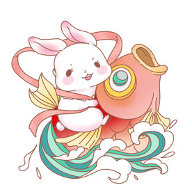 兔年 年年有鱼兔子