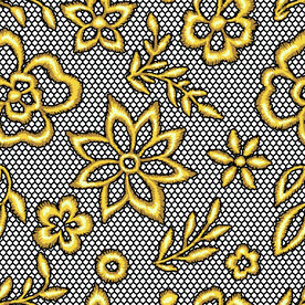 黄色手绘花绣花