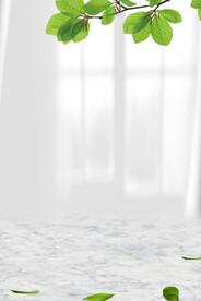 小清新绿叶边框背景