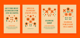 卡通花背景模板