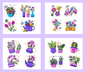 卡通花背景模板