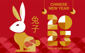 春节兔子素材兔子元素图案 