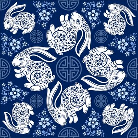 春节兔子素材兔子元素图案 