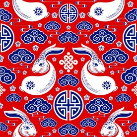 春节兔子素材兔子元素图案 
