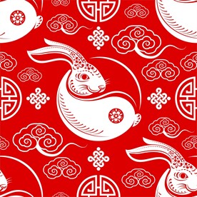  春节兔子素材兔子元素图案 