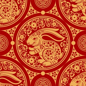  春节兔子素材兔子元素图案 