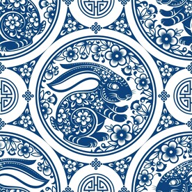  春节兔子素材兔子元素图案 