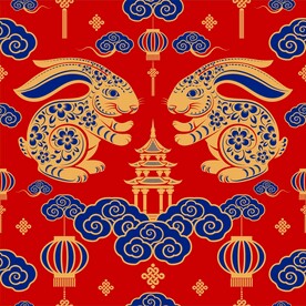 春节兔子素材兔子元素图案 