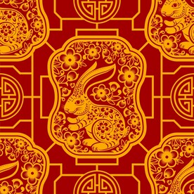 春节兔子素材兔子元素图案 