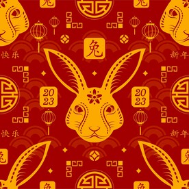  春节兔子素材兔子元素图案 