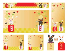 春节兔子素材兔子元素图案 