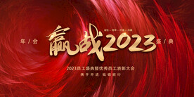 2023兔年年会舞台背景展板