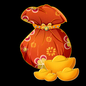 春节兔年插画元素图案 