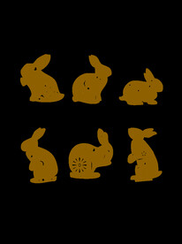 春节兔年插画元素图案 