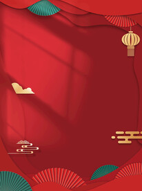 国潮剪纸风喜庆新年背景