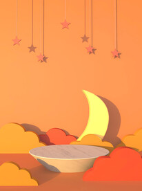 几何三维卡通立体舞台