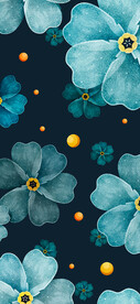 手绘蓝色花朵背景