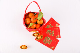 新年橘子红包元宝