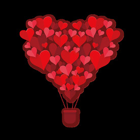 心形热气球