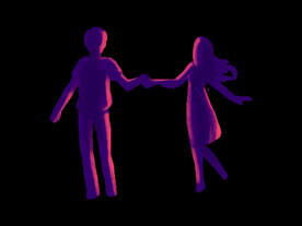 手拉手剪影