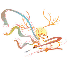 敦煌仙鹿九色鹿  