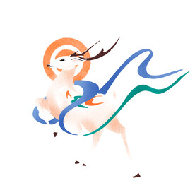 敦煌仙鹿九色鹿  