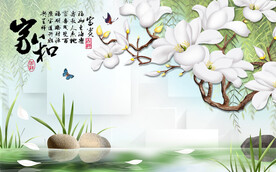 家和花卉电视背景墙 