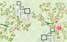 花卉电视背景墙 