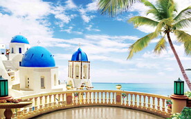 希腊度假地中海背景