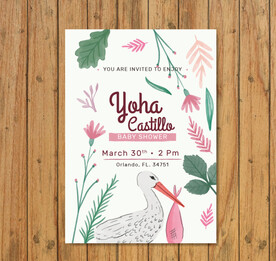 迎婴派对邀请卡