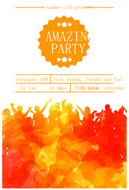 水彩夏季派对宣传单